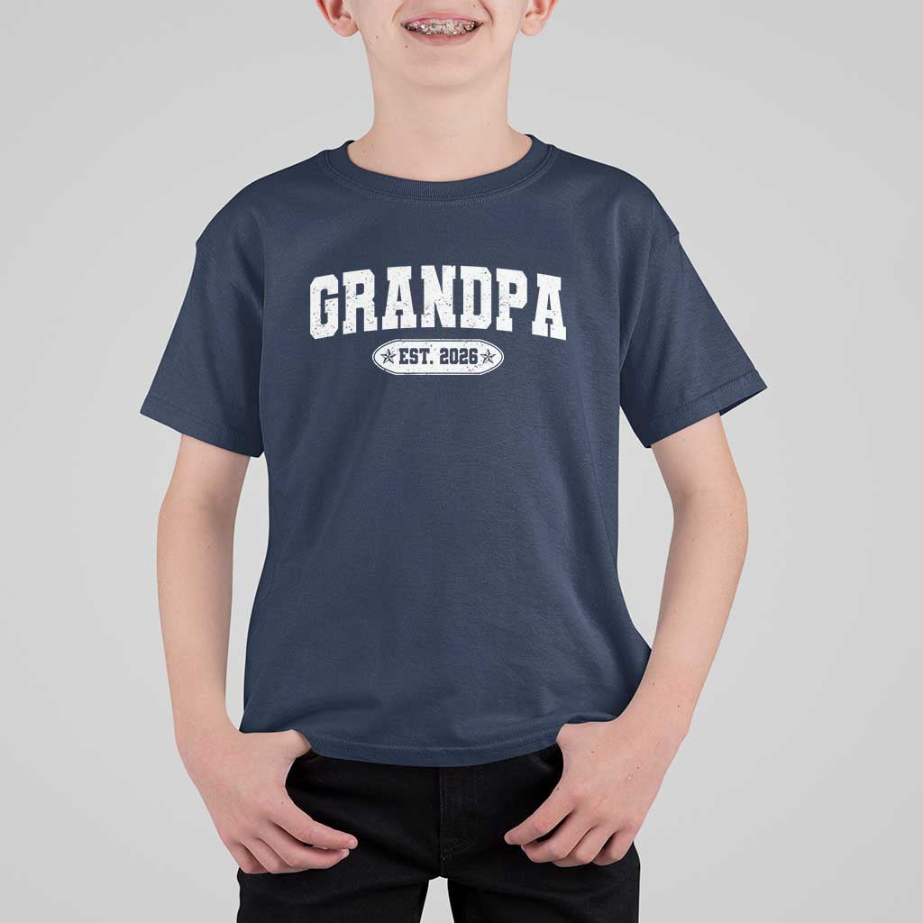 Grandpa Est 2026 T Shirt For Kid Promoted To Grandpa Paternity Fathers Day - Wonder Print Shop