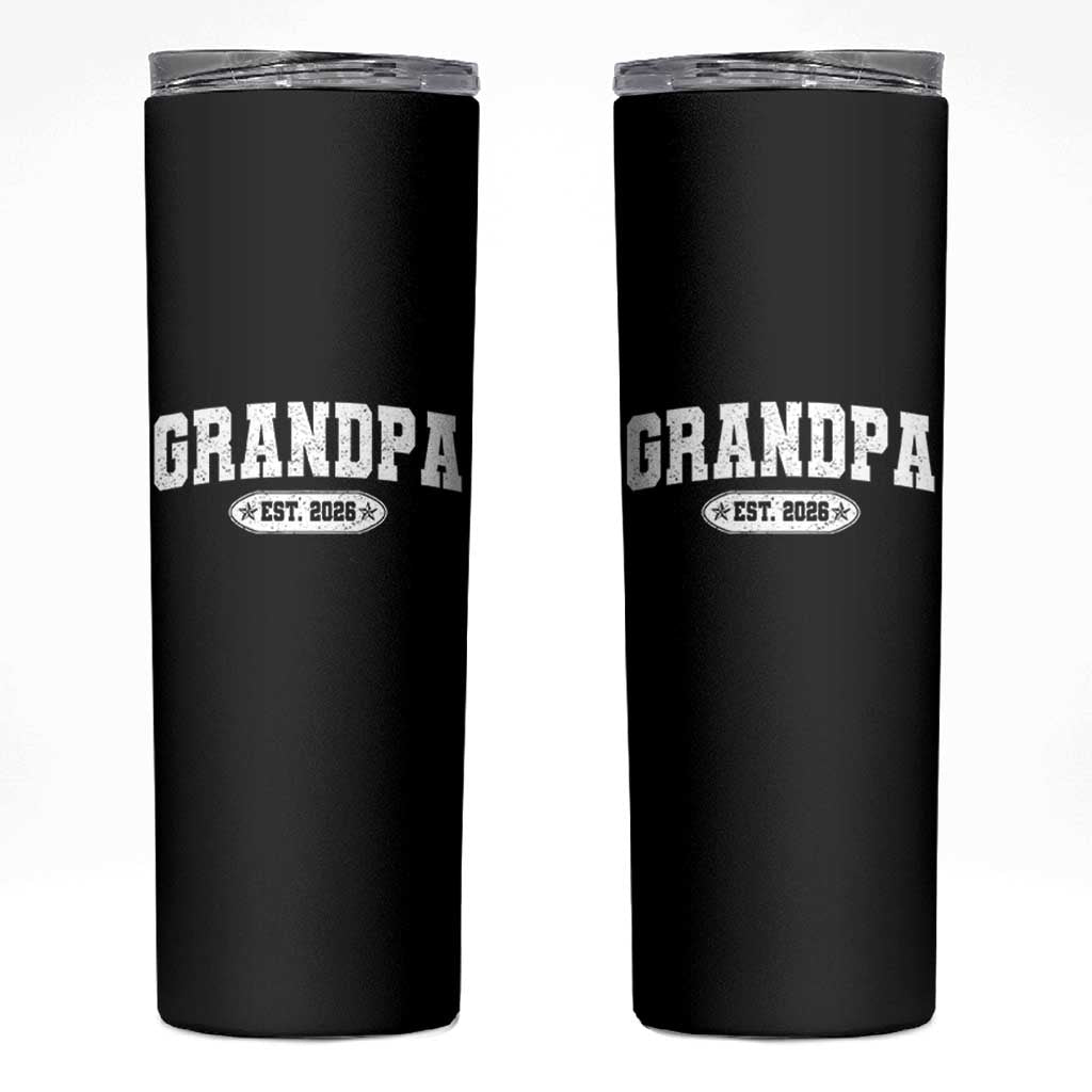 Grandpa Est 2026 Skinny Tumbler Promoted To Grandpa Paternity Fathers Day - Wonder Print Shop