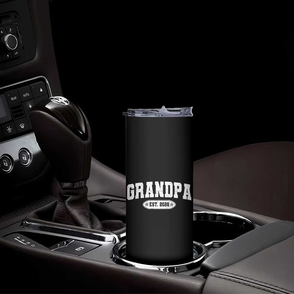 Grandpa Est 2026 Skinny Tumbler Promoted To Grandpa Paternity Fathers Day - Wonder Print Shop