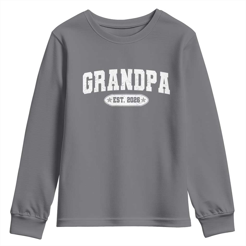 Grandpa Est 2026 Youth Sweatshirt Promoted To Grandpa Paternity Fathers Day - Wonder Print Shop
