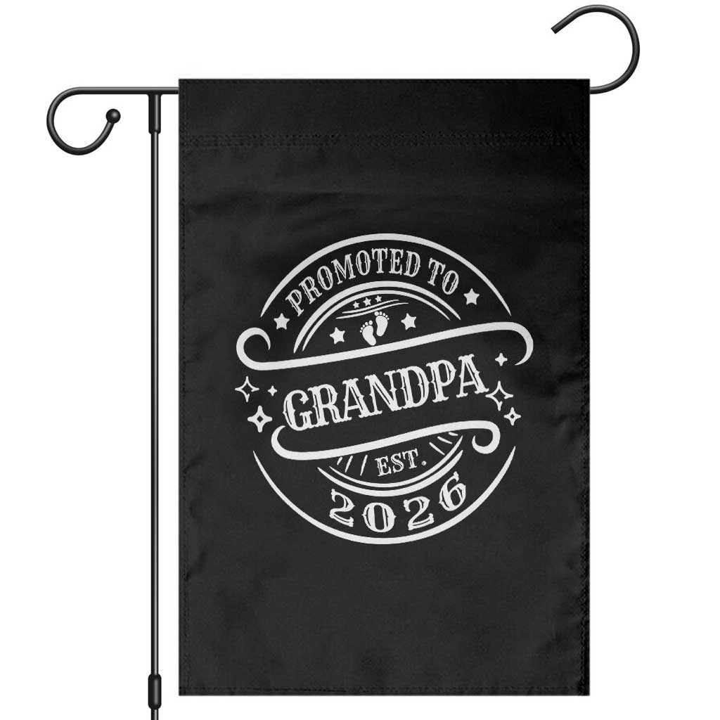 Promoted To Grandpa Est. 2026 Garden Flag Grandparents Baby Announcement Fathers Day - Wonder Print Shop