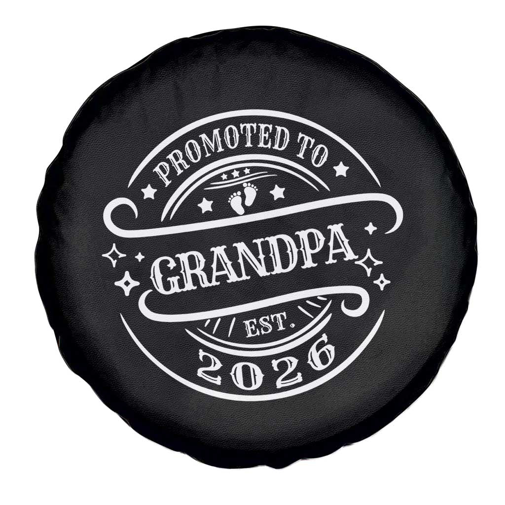 Promoted To Grandpa Est. 2026 Spare Tire Cover Grandparents Baby Announcement Fathers Day - Wonder Print Shop