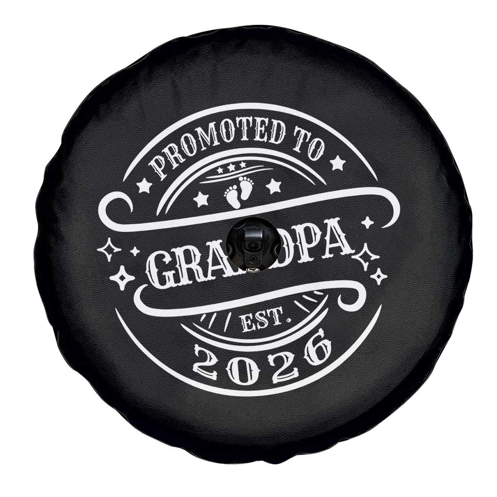 Promoted To Grandpa Est. 2026 Spare Tire Cover Grandparents Baby Announcement Fathers Day - Wonder Print Shop