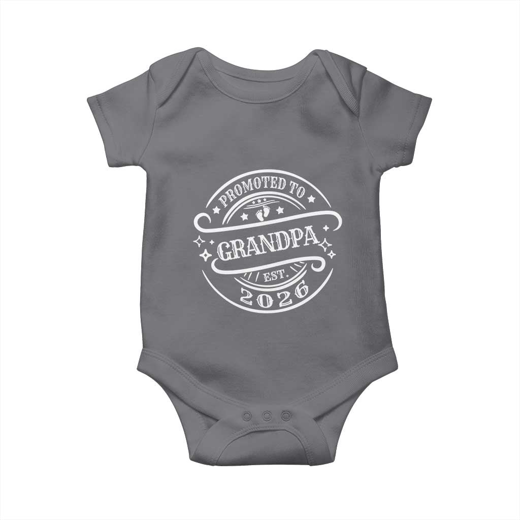 Promoted To Grandpa Est. 2026 Baby Onesie Grandparents Baby Announcement Fathers Day - Wonder Print Shop
