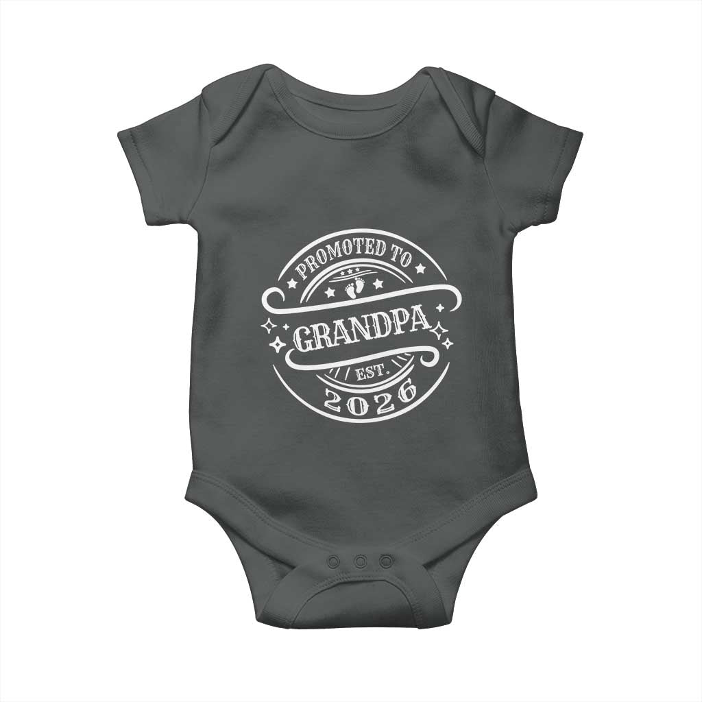 Promoted To Grandpa Est. 2026 Baby Onesie Grandparents Baby Announcement Fathers Day - Wonder Print Shop