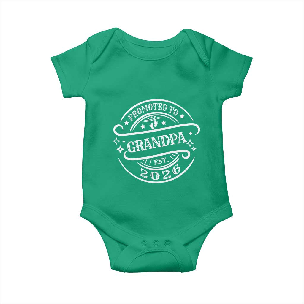 Promoted To Grandpa Est. 2026 Baby Onesie Grandparents Baby Announcement Fathers Day - Wonder Print Shop