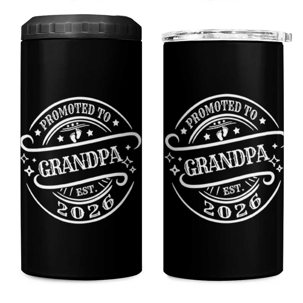 Promoted To Grandpa Est. 2026 4 in 1 Can Cooler Tumbler Grandparents Baby Announcement Fathers Day - Wonder Print Shop