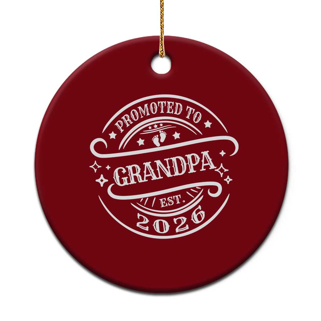 Promoted To Grandpa Est. 2026 Ceramic Ornament Grandparents Baby Announcement Fathers Day - Wonder Print Shop