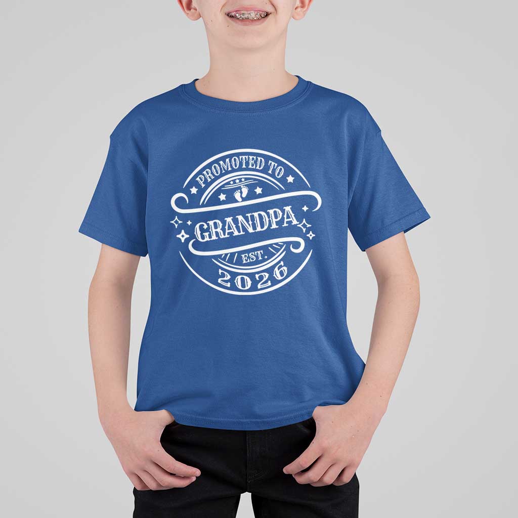 Promoted To Grandpa Est. 2026 T Shirt For Kid Grandparents Baby Announcement Fathers Day - Wonder Print Shop