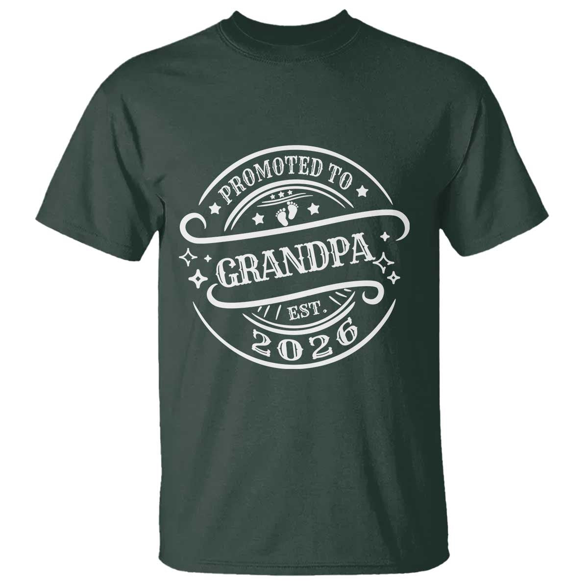 Promoted To Grandpa Est. 2026 T Shirt Grandparents Baby Announcement Fathers Day - Wonder Print Shop