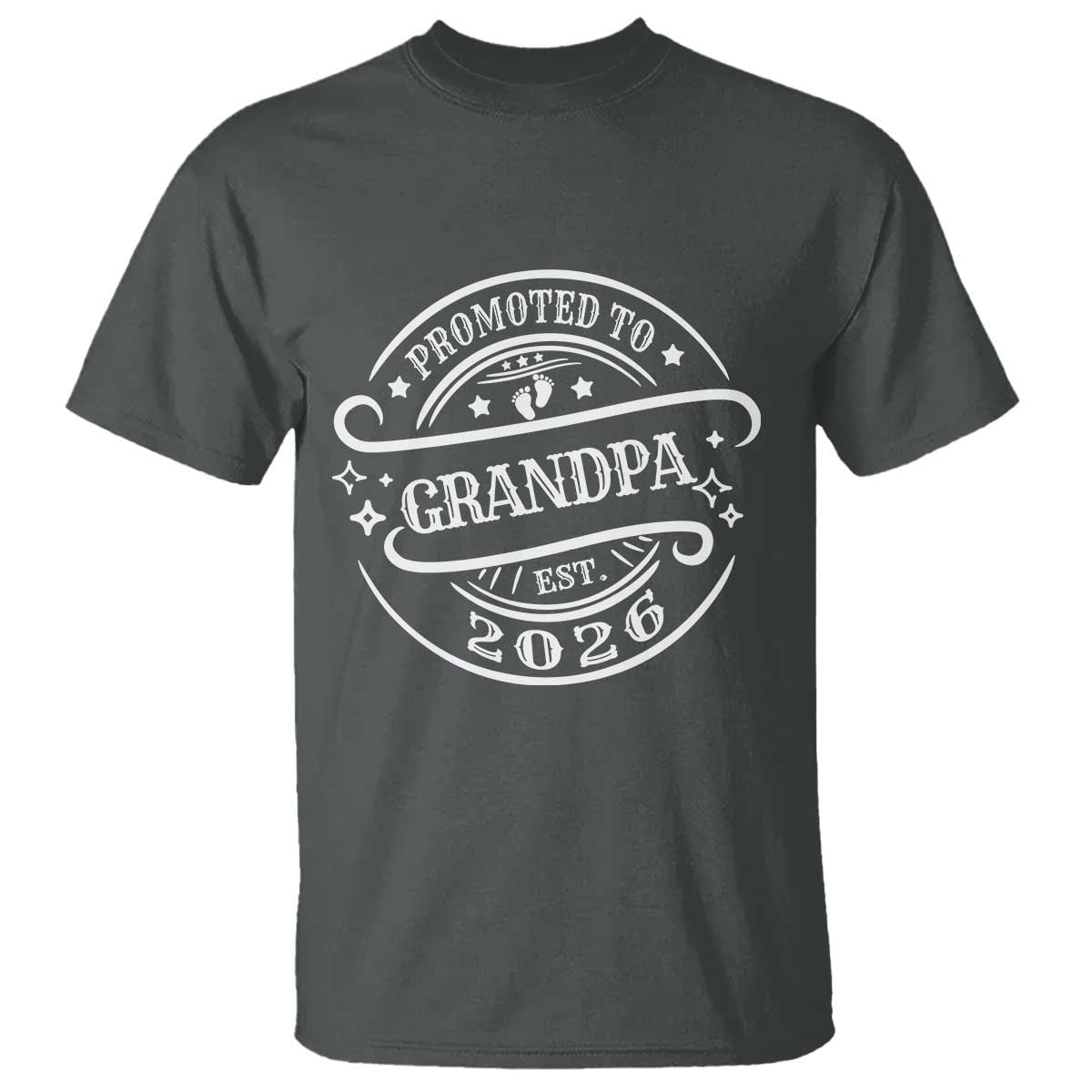 Promoted To Grandpa Est. 2026 T Shirt Grandparents Baby Announcement Fathers Day - Wonder Print Shop