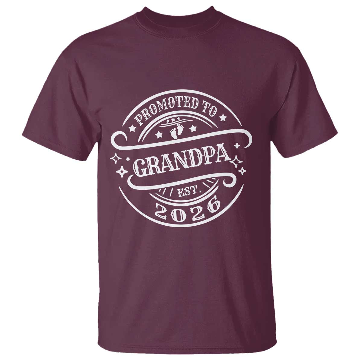 Promoted To Grandpa Est. 2026 T Shirt Grandparents Baby Announcement Fathers Day - Wonder Print Shop