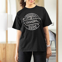 Promoted To Grandpa Est. 2026 T Shirt For Women Grandparents Baby Announcement Fathers Day - Wonder Print Shop