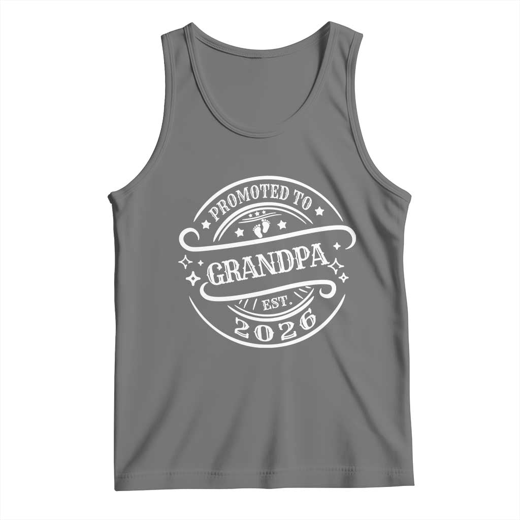 Promoted To Grandpa Est. 2026 Tank Top Grandparents Baby Announcement Fathers Day - Wonder Print Shop
