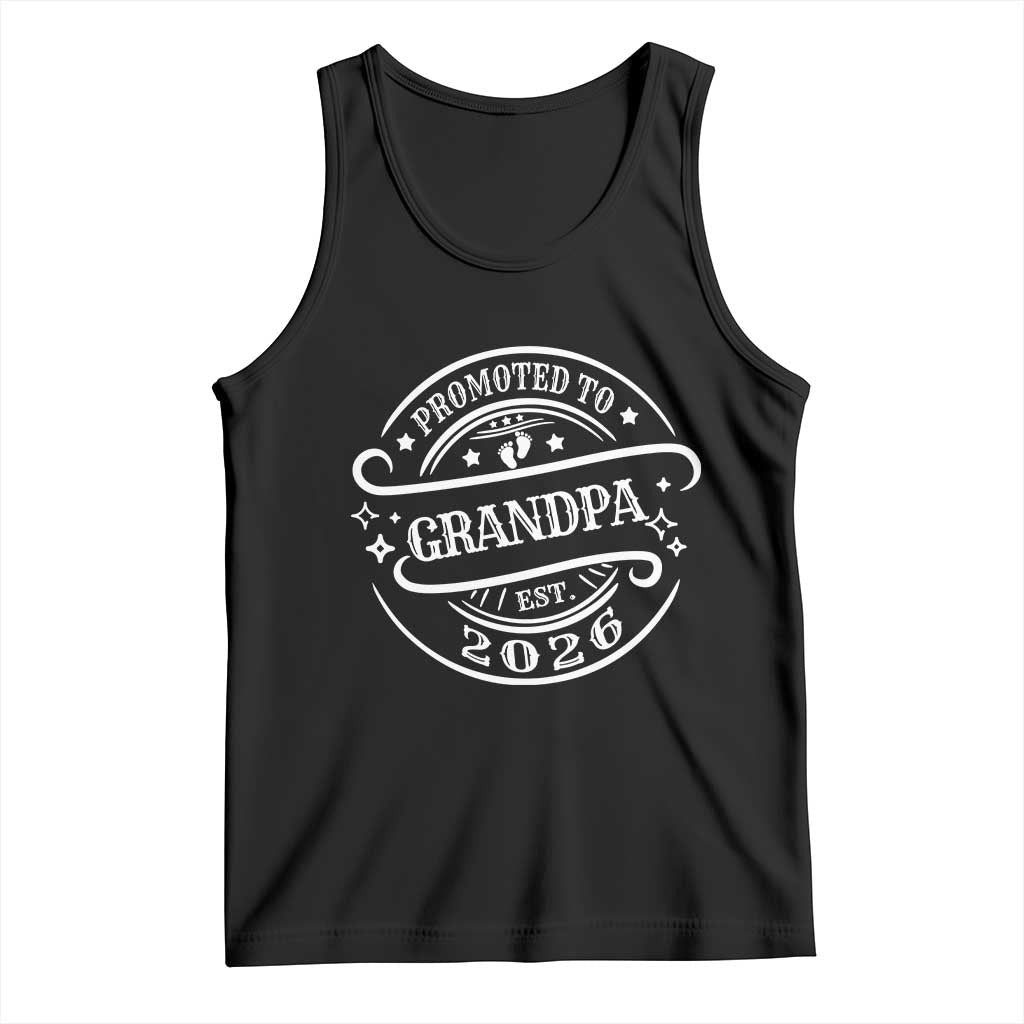 Promoted To Grandpa Est. 2026 Tank Top Grandparents Baby Announcement Fathers Day - Wonder Print Shop