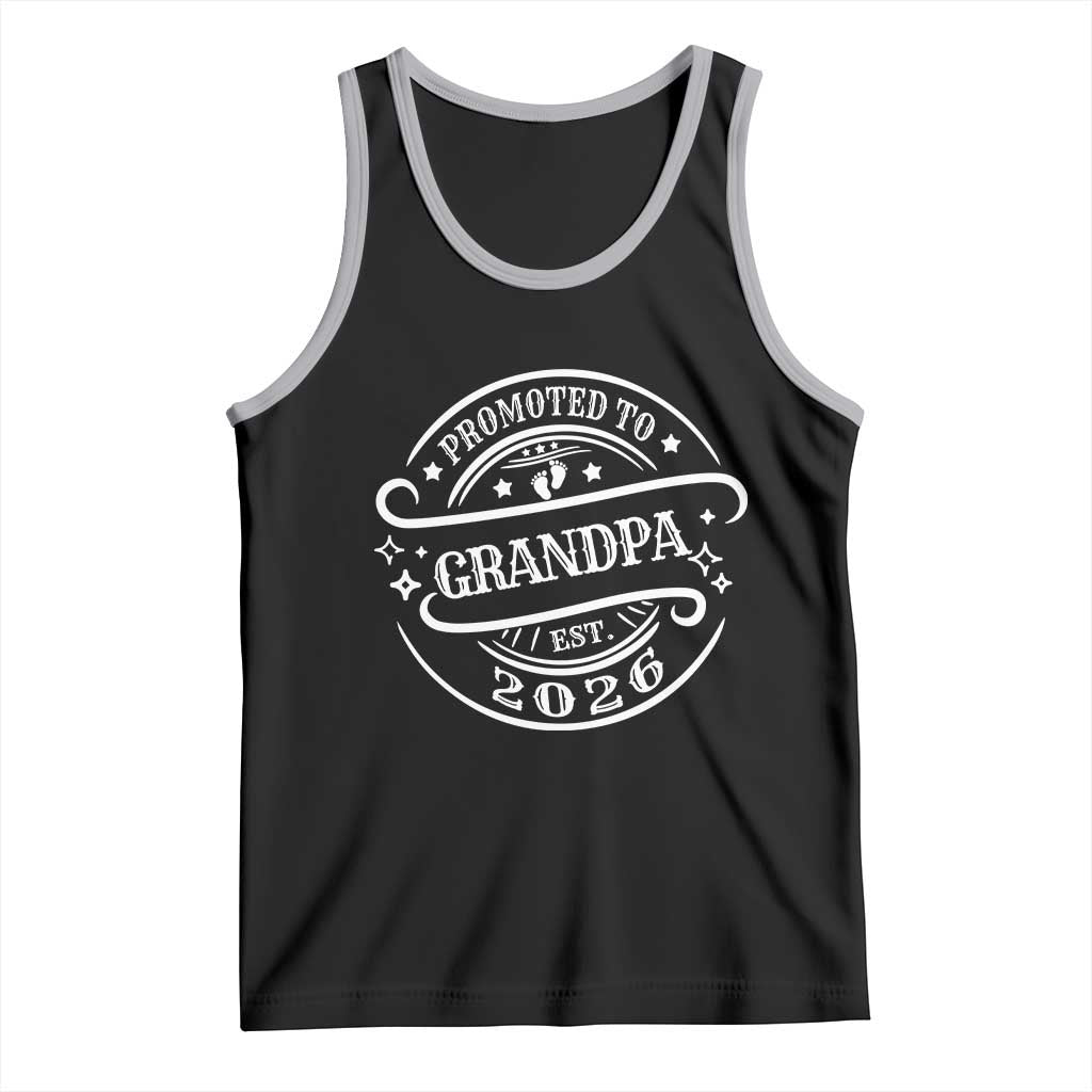 Promoted To Grandpa Est. 2026 Tank Top Grandparents Baby Announcement Fathers Day - Wonder Print Shop