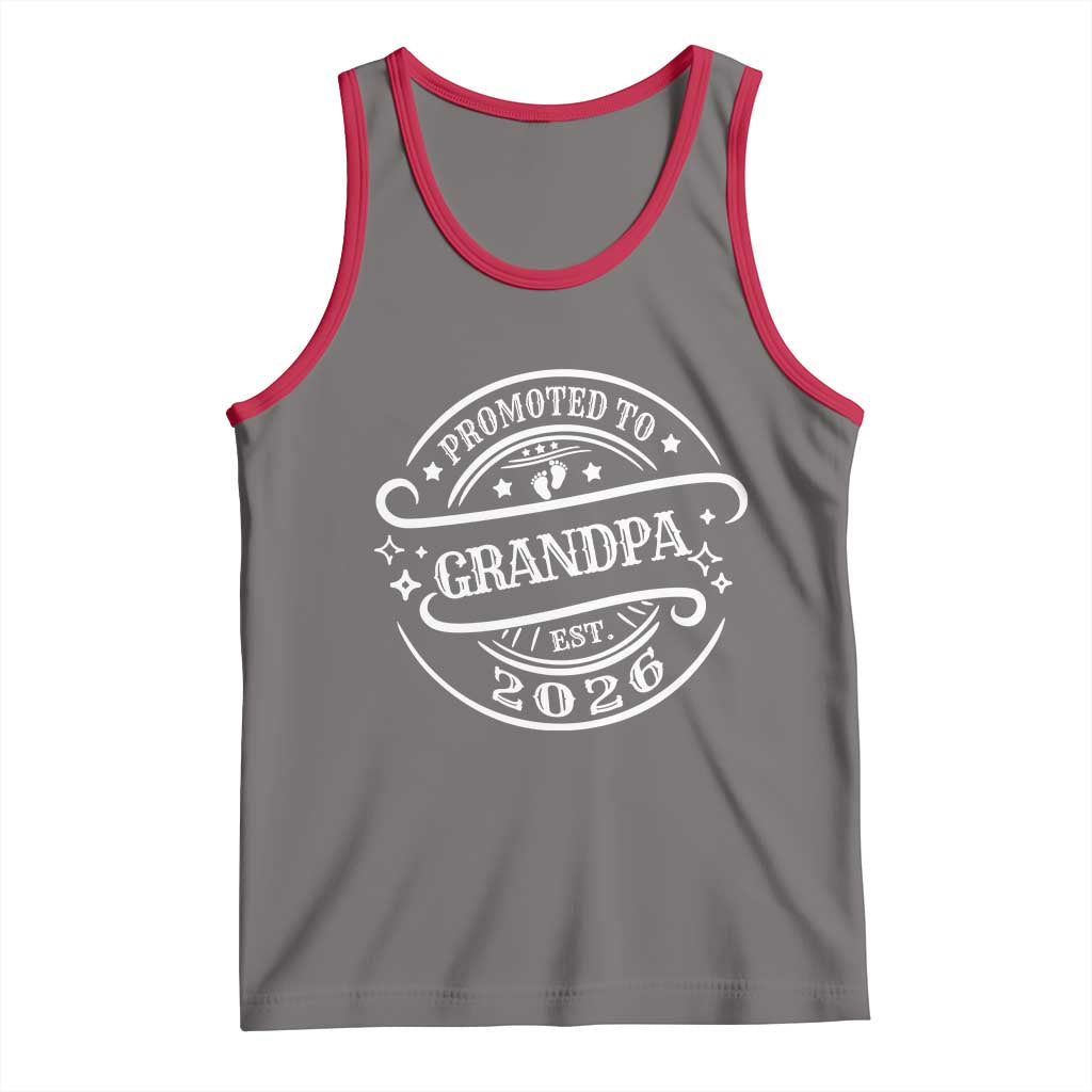 Promoted To Grandpa Est. 2026 Tank Top Grandparents Baby Announcement Fathers Day - Wonder Print Shop