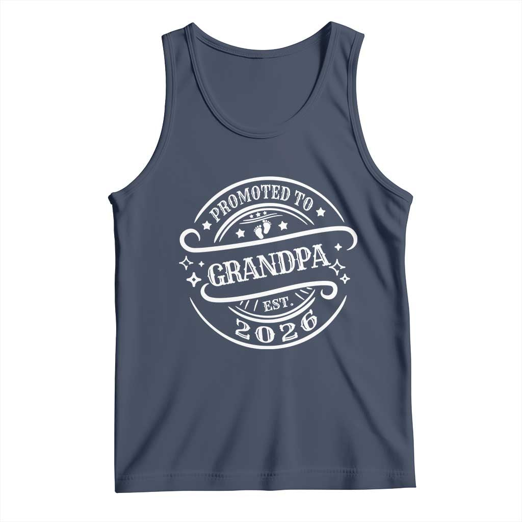 Promoted To Grandpa Est. 2026 Tank Top Grandparents Baby Announcement Fathers Day - Wonder Print Shop