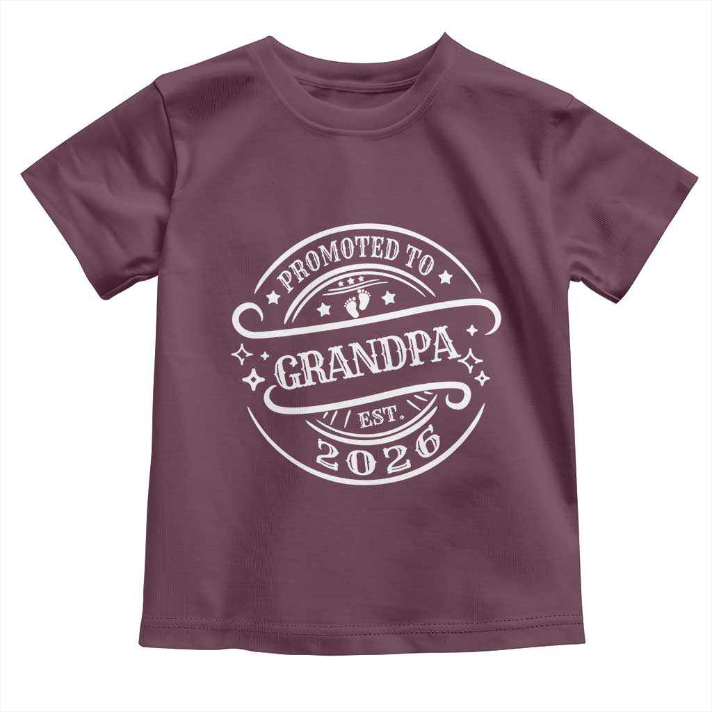 Promoted To Grandpa Est. 2026 Toddler T Shirt Grandparents Baby Announcement Fathers Day - Wonder Print Shop