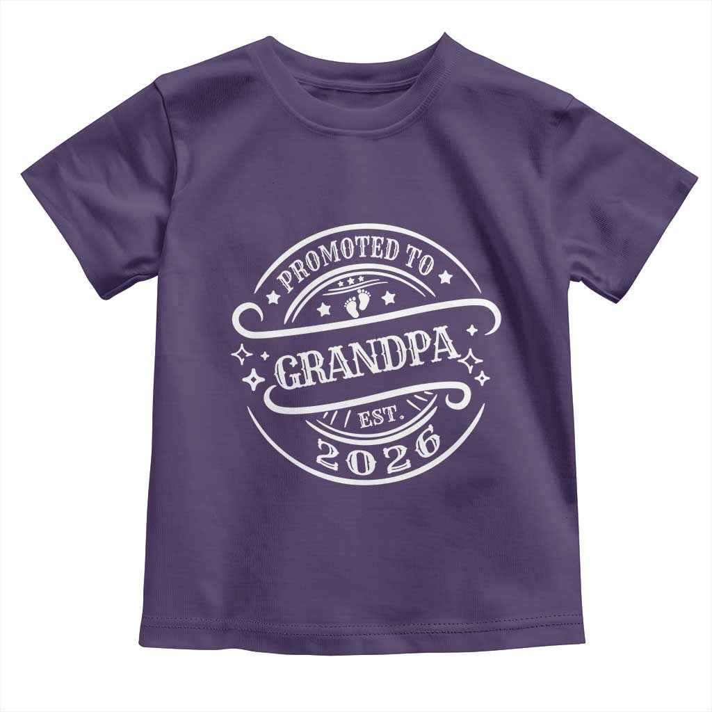 Promoted To Grandpa Est. 2026 Toddler T Shirt Grandparents Baby Announcement Fathers Day - Wonder Print Shop