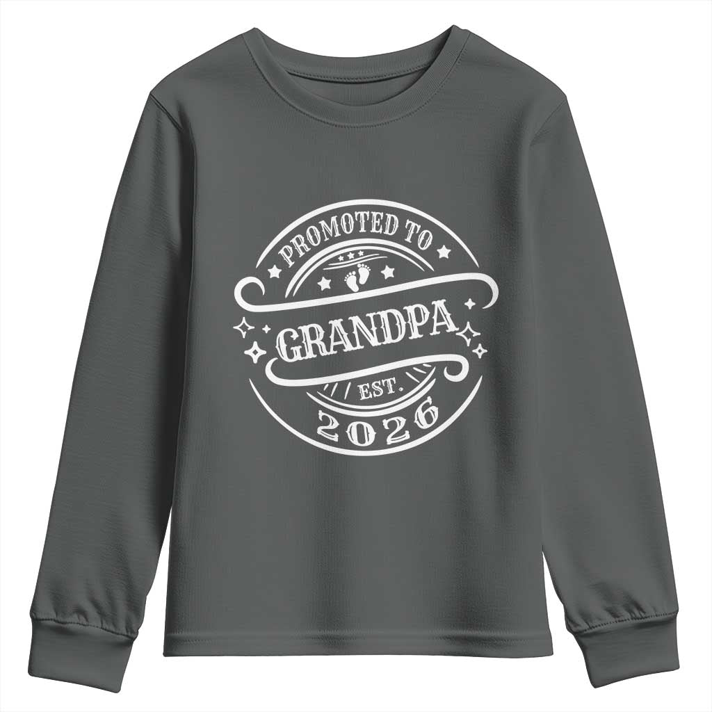 Promoted To Grandpa Est. 2026 Youth Sweatshirt Grandparents Baby Announcement Fathers Day - Wonder Print Shop
