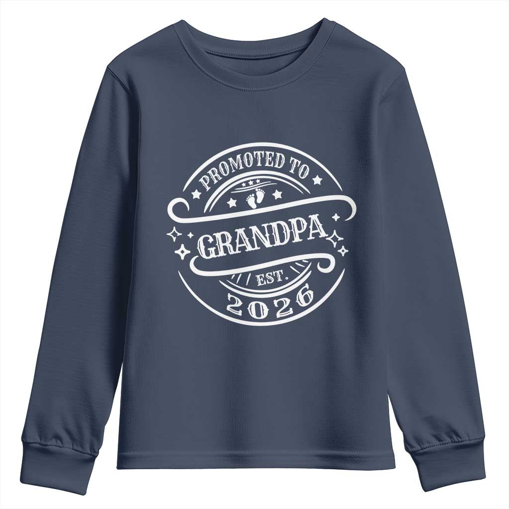 Promoted To Grandpa Est. 2026 Youth Sweatshirt Grandparents Baby Announcement Fathers Day - Wonder Print Shop