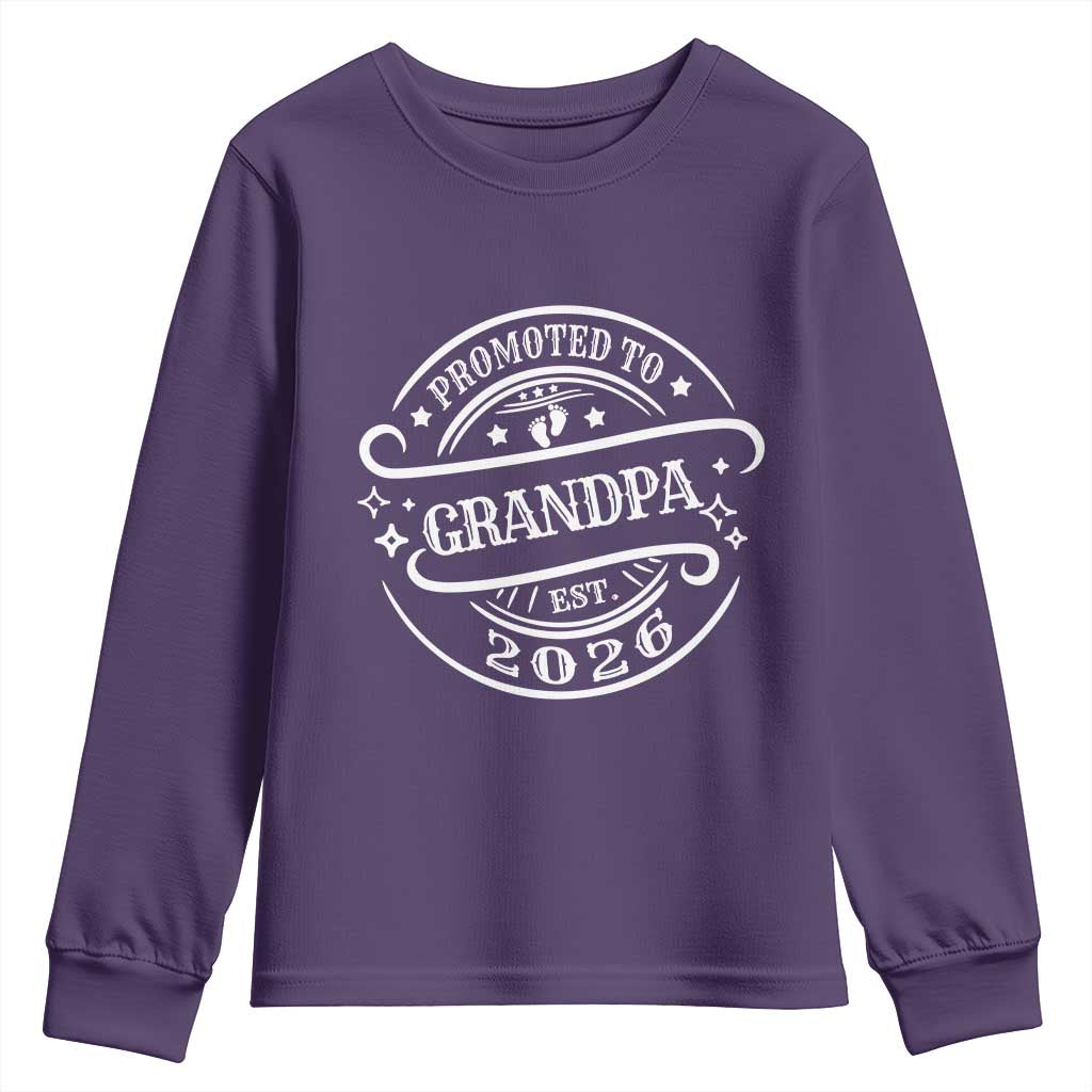 Promoted To Grandpa Est. 2026 Youth Sweatshirt Grandparents Baby Announcement Fathers Day - Wonder Print Shop