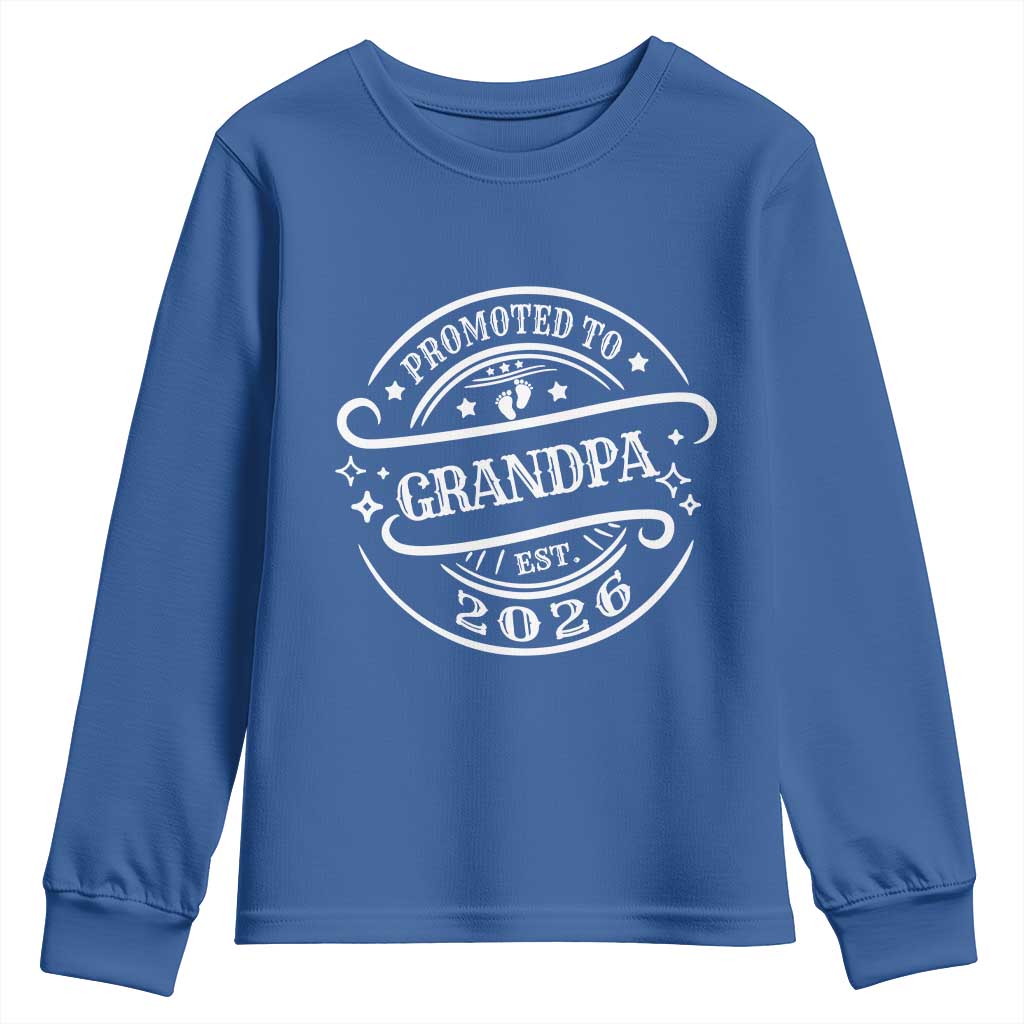 Promoted To Grandpa Est. 2026 Youth Sweatshirt Grandparents Baby Announcement Fathers Day - Wonder Print Shop