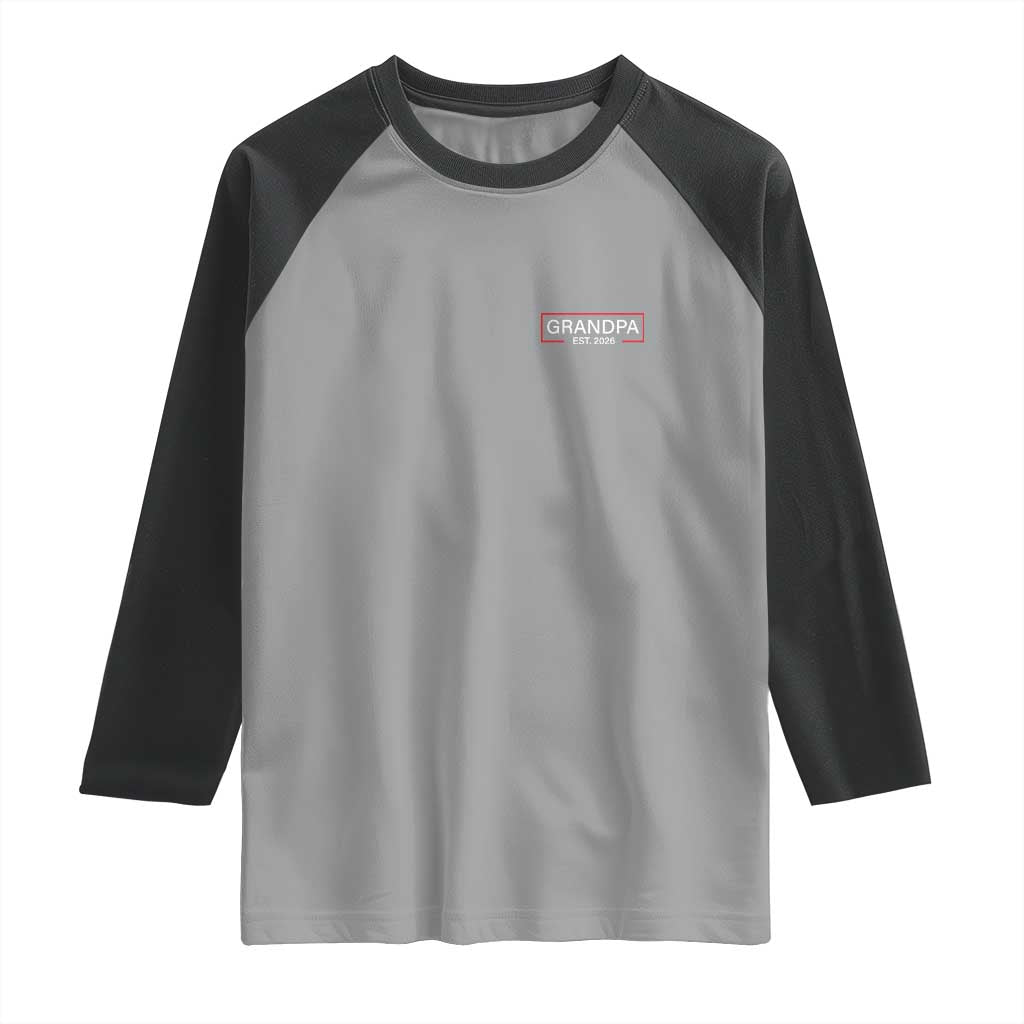 Grandpa Est 2026 Raglan Shirt Logo Promoted To Grandpa Paternity Fathers Day - Wonder Print Shop