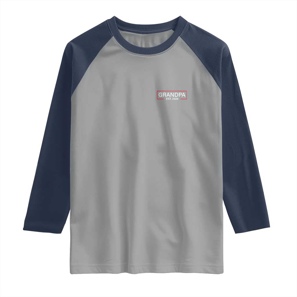 Grandpa Est 2026 Raglan Shirt Logo Promoted To Grandpa Paternity Fathers Day - Wonder Print Shop