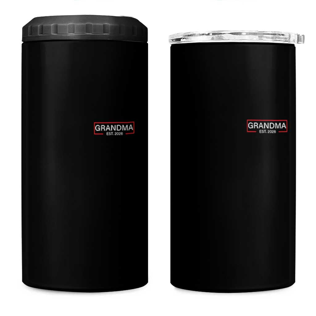 Grandma Est 2026 4 in 1 Can Cooler Tumbler First Mothers Day Grandparents Baby Announcement