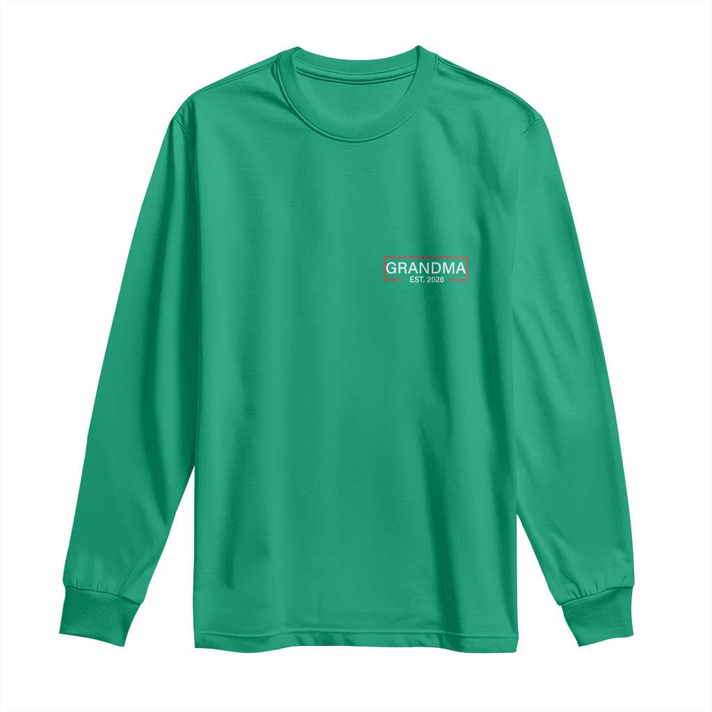 Grandma Est 2026 Long Sleeve Shirt First Mothers Day Grandparents Baby Announcement