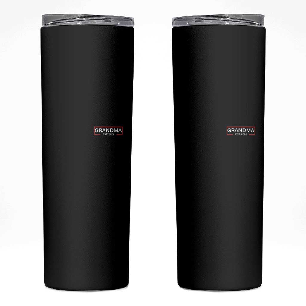Grandma Est 2026 Skinny Tumbler First Mothers Day Grandparents Baby Announcement