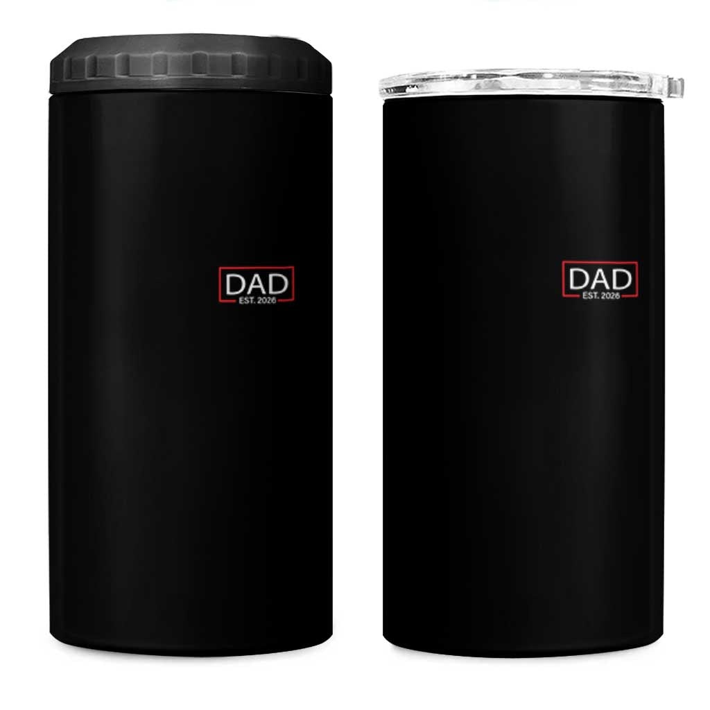 New Dad 2026 4 in 1 Can Cooler Tumbler First Fathers Day Promoted To Daddy Est 2026 - Wonder Print Shop
