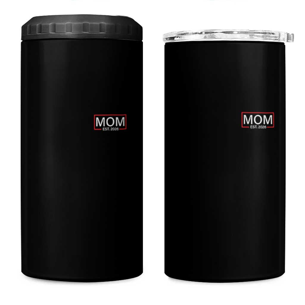 Mom Est 2026 4 in 1 Can Cooler Tumbler New Mama Pregnancy Reveal
