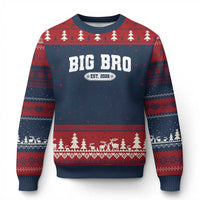 Big Bro Est 2026 Ugly Christmas Sweater Promoted To Brother Sibling Reveal