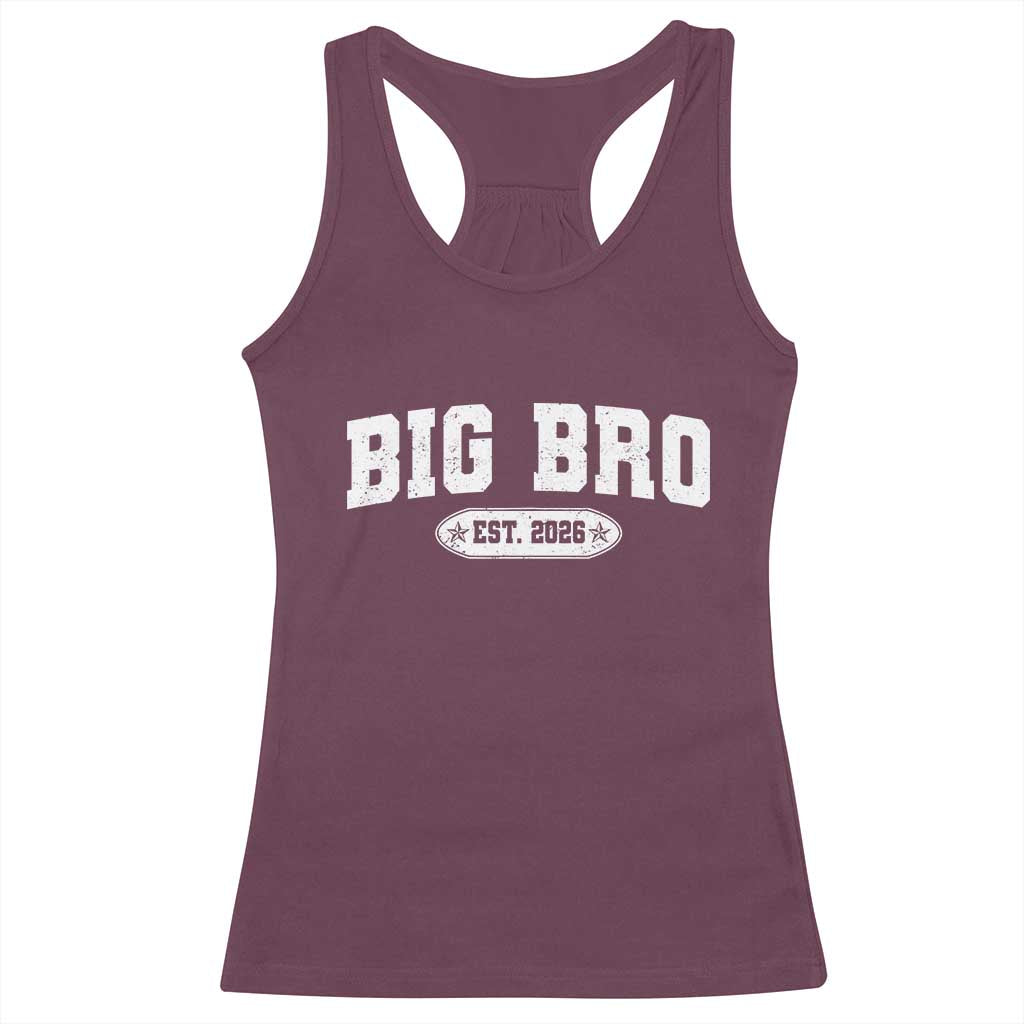 Big Bro Est 2026 Racerback Tank Top Promoted To Brother Sibling Reveal