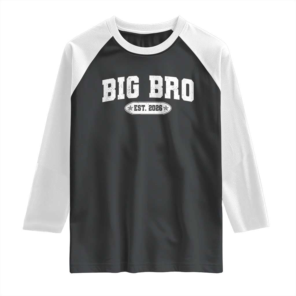 Big Bro Est 2026 Raglan Shirt Promoted To Brother Sibling Reveal