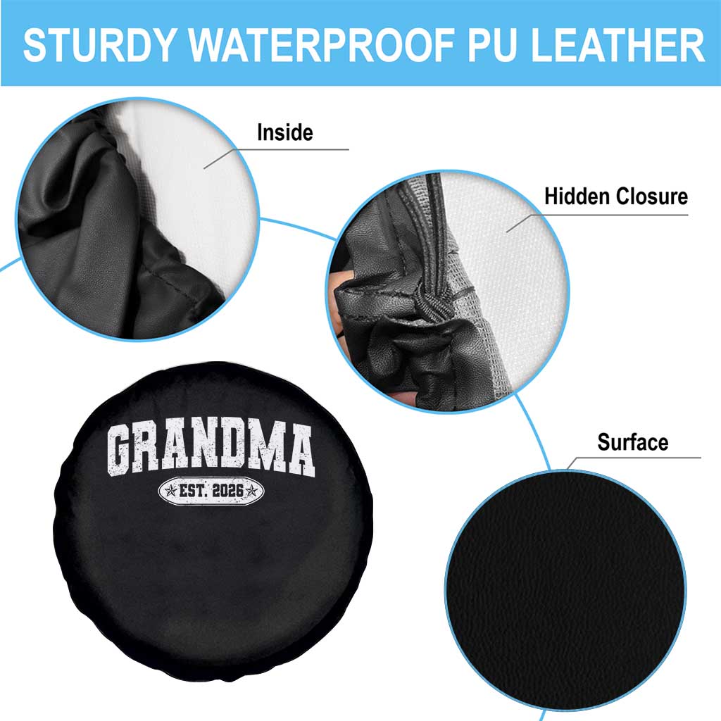 Grandma Est 2026 Spare Tire Cover Promoted To Grandparents Mothers Day