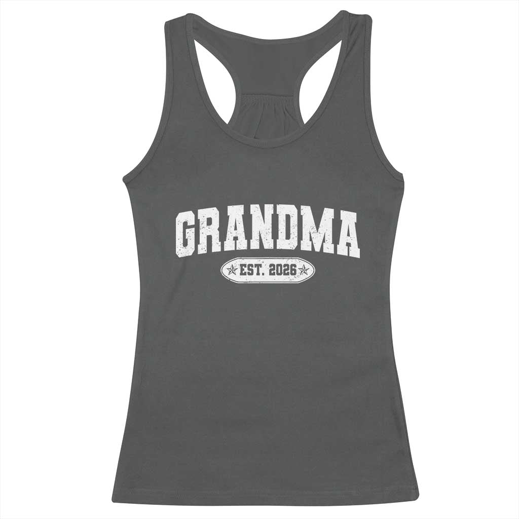 Grandma Est 2026 Racerback Tank Top Promoted To Grandparents Mothers Day