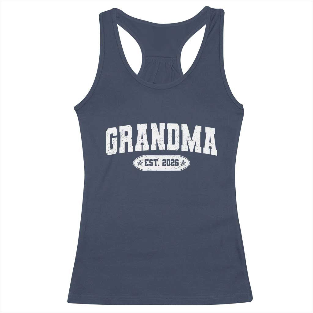 Grandma Est 2026 Racerback Tank Top Promoted To Grandparents Mothers Day