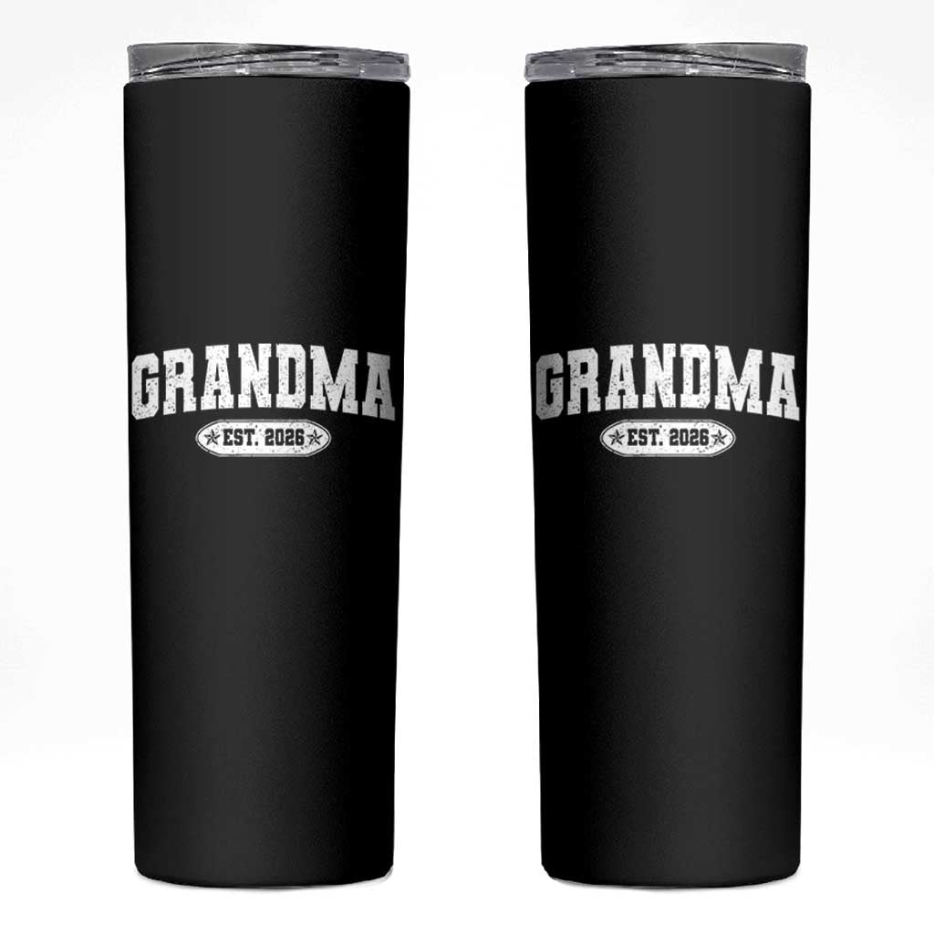 Grandma Est 2026 Skinny Tumbler Promoted To Grandparents Mothers Day