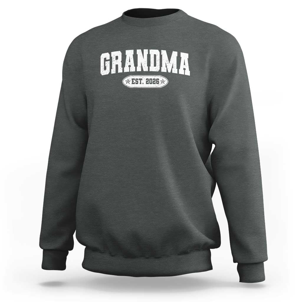 Grandma Est 2026 Sweatshirt Promoted To Grandparents Mothers Day