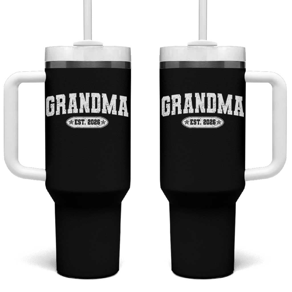 Grandma Est 2026 Tumbler With Handle Promoted To Grandparents Mothers Day