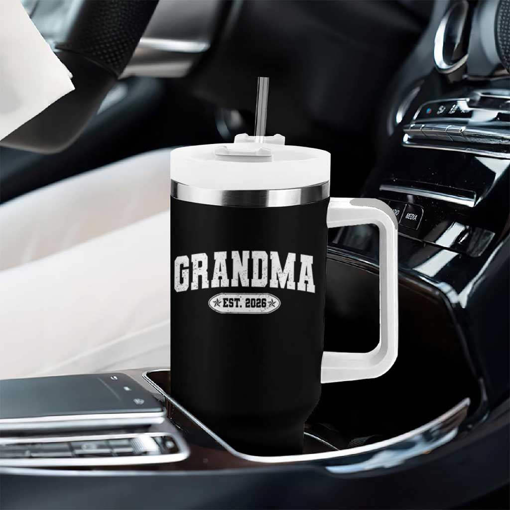 Grandma Est 2026 Tumbler With Handle Promoted To Grandparents Mothers Day