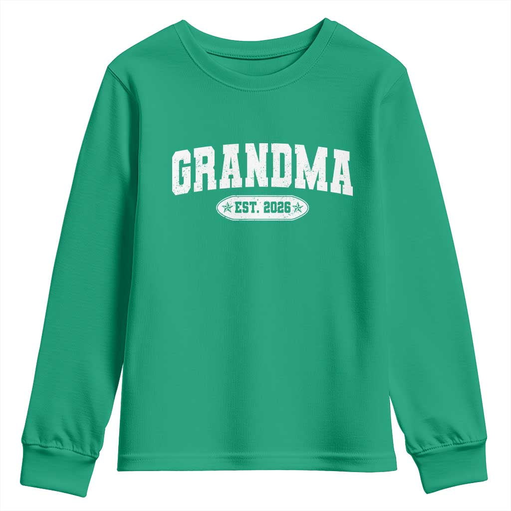 Grandma Est 2026 Youth Sweatshirt Promoted To Grandparents Mothers Day