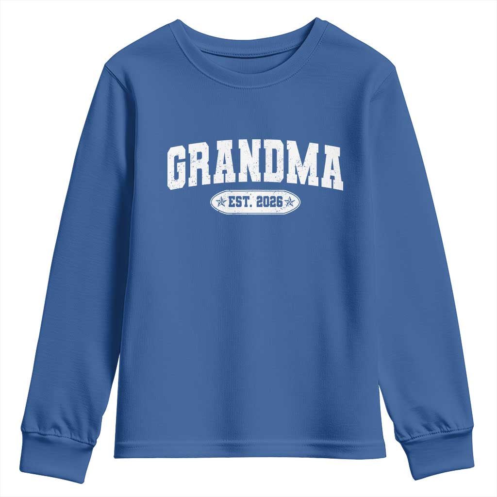 Grandma Est 2026 Youth Sweatshirt Promoted To Grandparents Mothers Day
