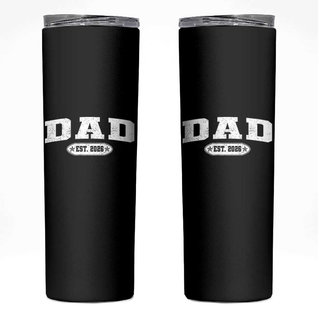 New Dad 2026 Skinny Tumbler Promoted To Daddy Est 2026 - Wonder Print Shop