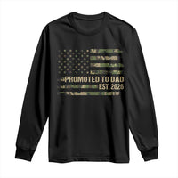 Promoted To Dad Est 2026 Long Sleeve Shirt Retro Camo American Flag