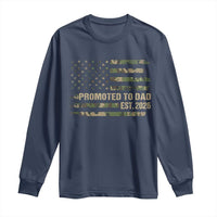 Promoted To Dad Est 2026 Long Sleeve Shirt Retro Camo American Flag